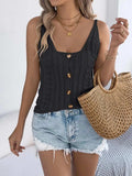 Cable-Knit Button Down V-Neck Sweater Vest - Trendsi - Flyclothing LLC