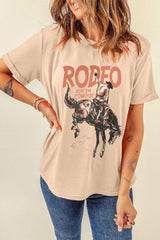 Cowboy Graphic Round Neck Short Sleeve T-Shirt - Trendsi - Flyclothing LLC