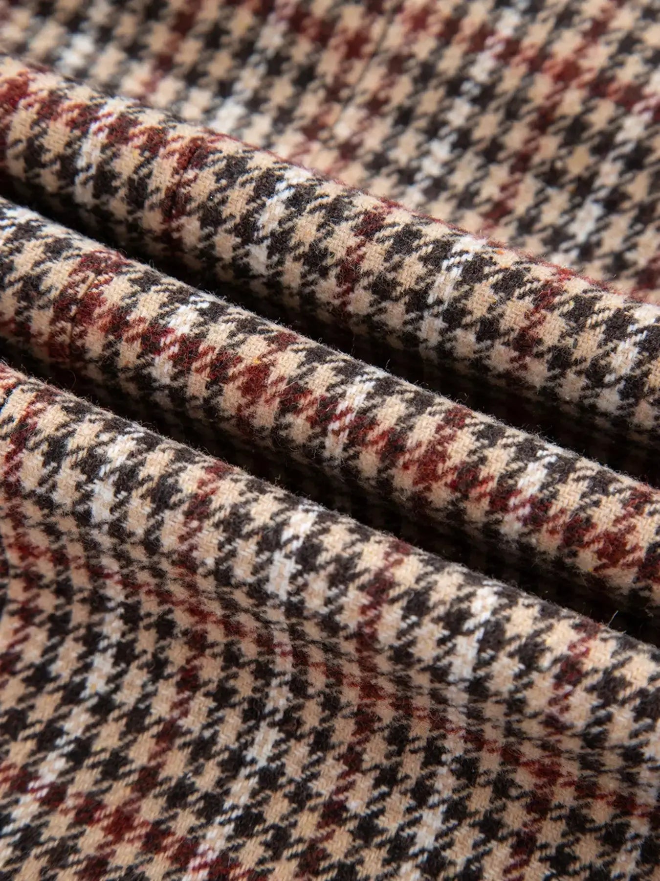 Houndstooth Lapel Collar Blazer - Trendsi - Flyclothing LLC