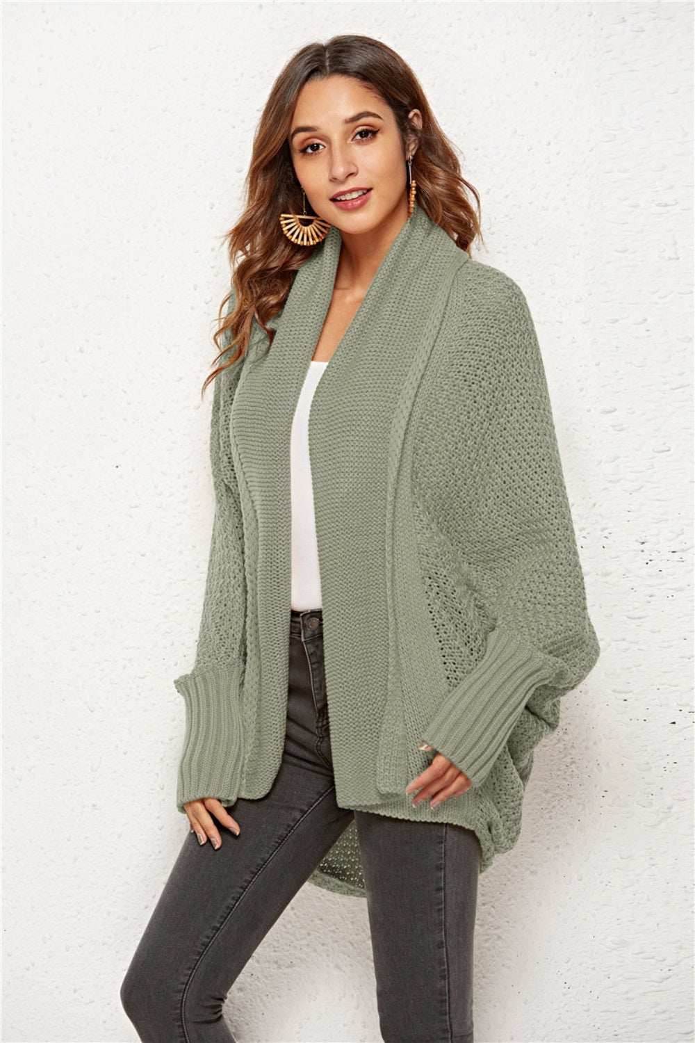 Angel Wings Open Front Batwing Sleeve Cardigan - Trendsi - Flyclothing LLC