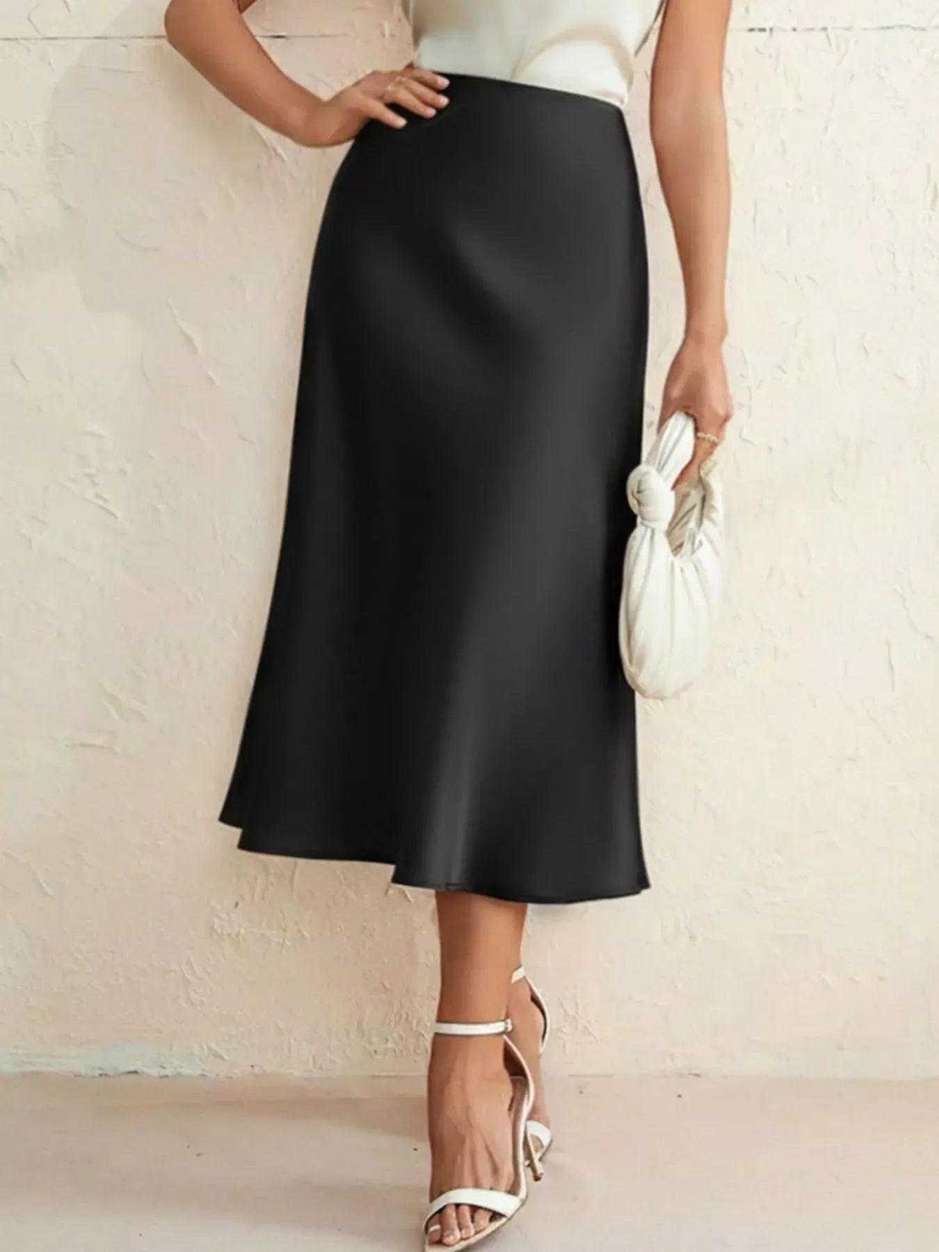High Waist Midi Skirt - Trendsi - Flyclothing LLC