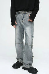 Wide Leg Jeans with Cargo Pockets - Trendsi - Flyclothing LLC