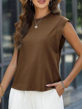 Florira Round Neck Cap Sleeve T-Shirt - Trendsi - Flyclothing LLC