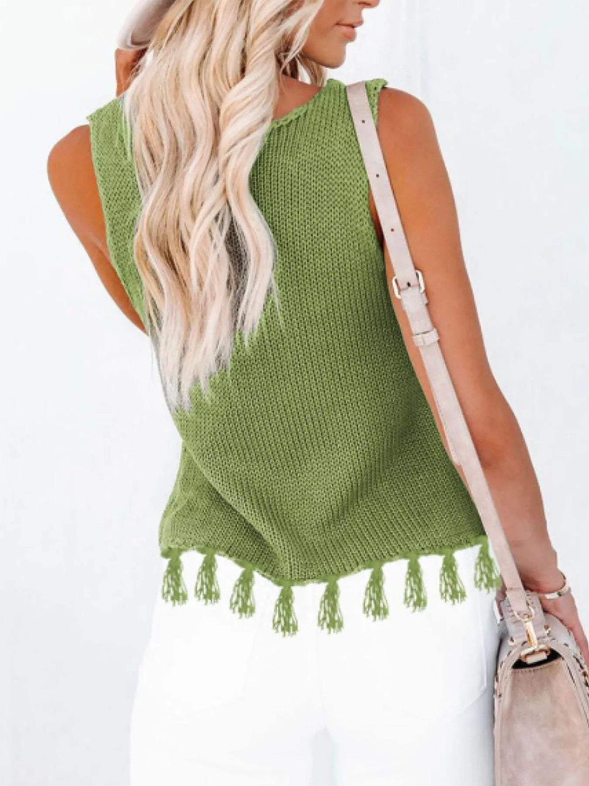 Tassel Knit Tank - Trendsi - Flyclothing LLC