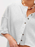 Button Down Half Sleeve Shirt - Trendsi - Flyclothing LLC