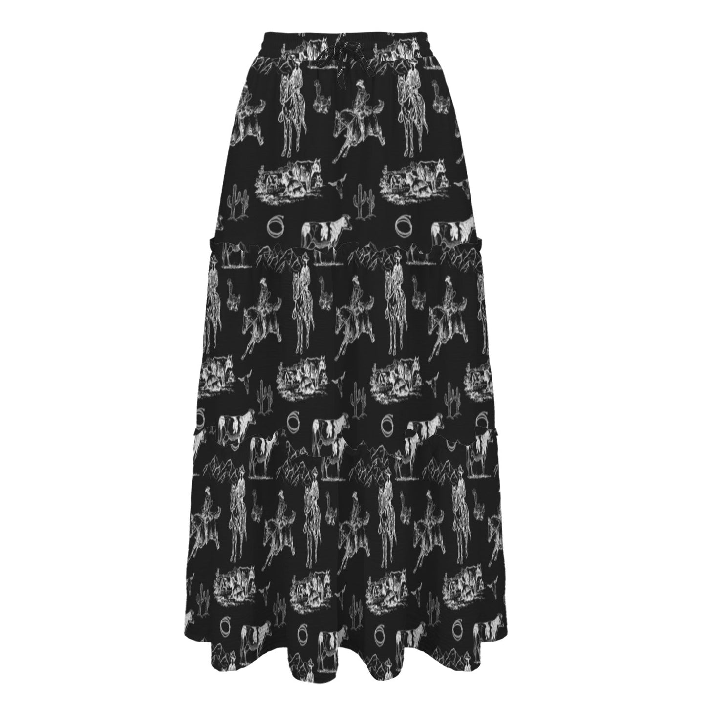 Baha Ranch Ranch Life Western Tiered Prairie Maxi Skirt - Baha Ranch Western Wear - Flyclothing LLC