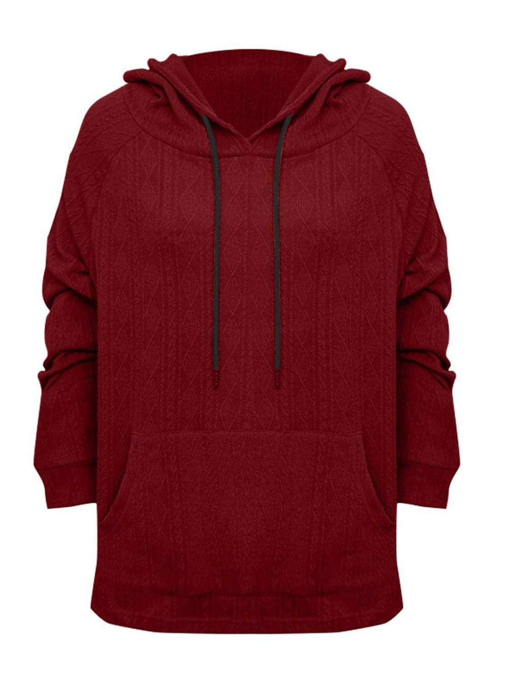 Full Size Drawstring Long Sleeve Hoodie - Trendsi - Flyclothing LLC