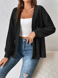 Open Front Long Sleeve Cardigan - Trendsi