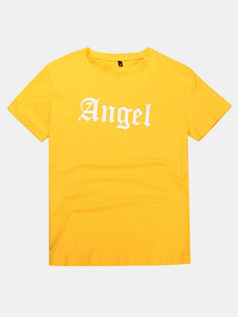 Perfee ANGEL Round Neck Short Sleeve T-Shirt - Trendsi - Flyclothing LLC