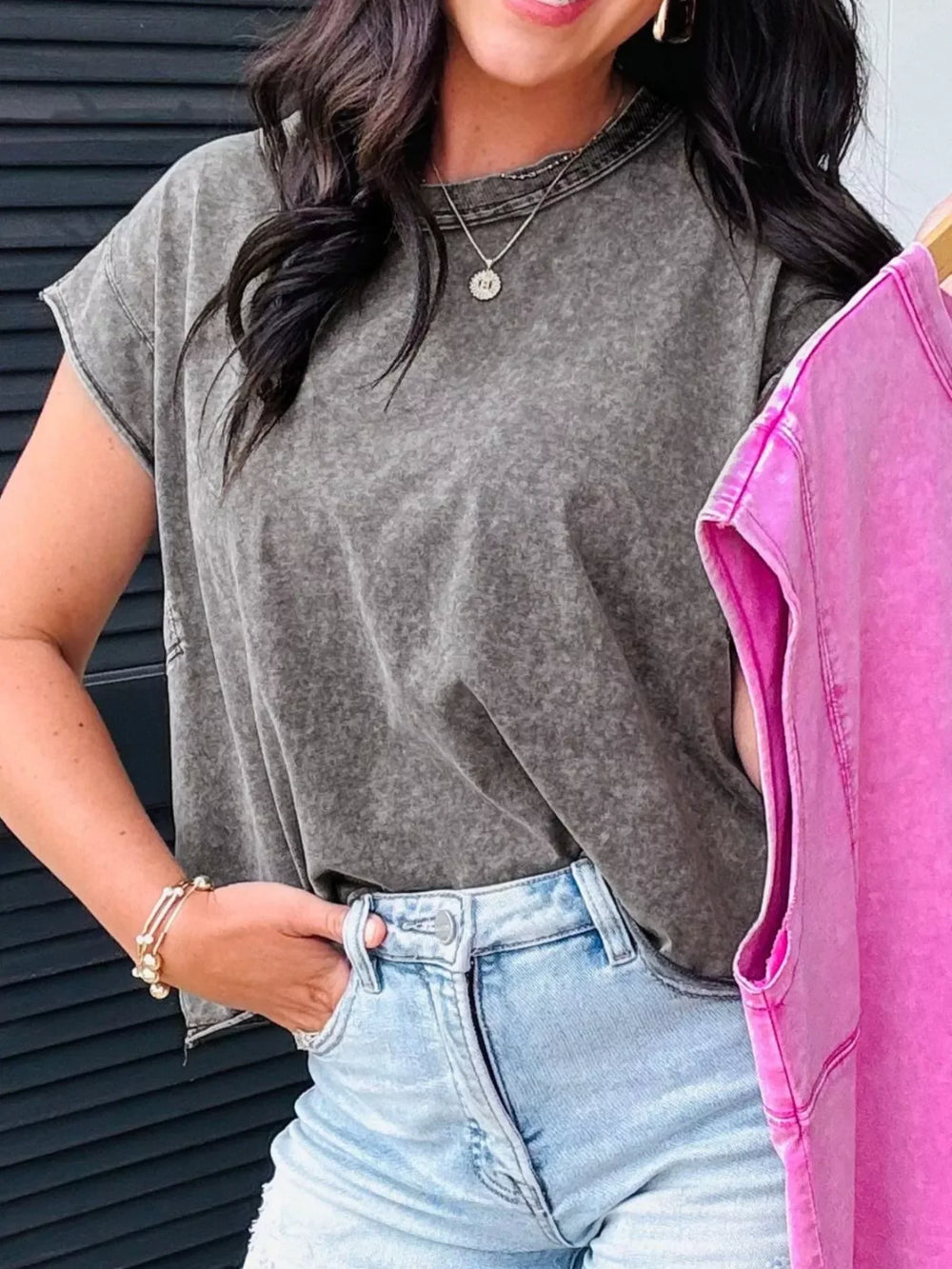 Vintage Wash Sleeveless Tank Top - Trendsi - Flyclothing LLC