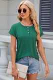 Round Neck Short Sleeve T-Shirt - Trendsi