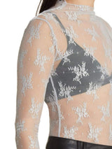 Lace Mock Neck Long Sleeve Blouse - Trendsi - Flyclothing LLC