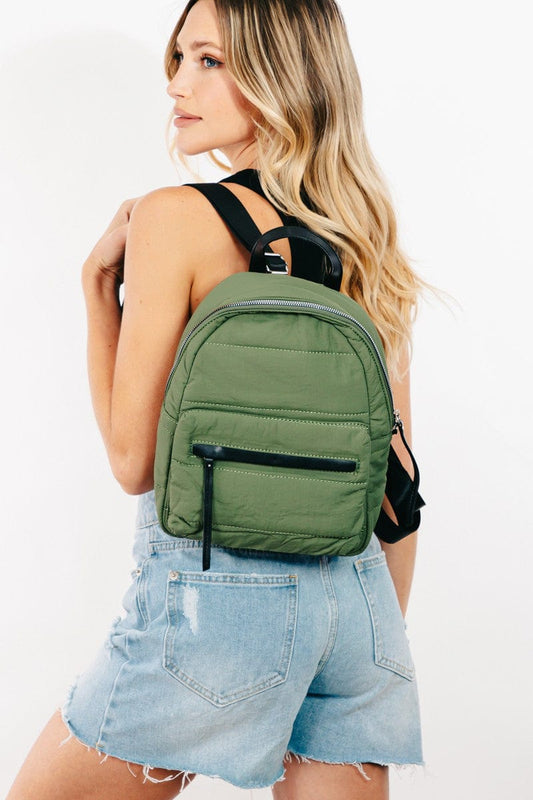 Fame Adjustable Strap Nylon Backpack Bag - Trendsi