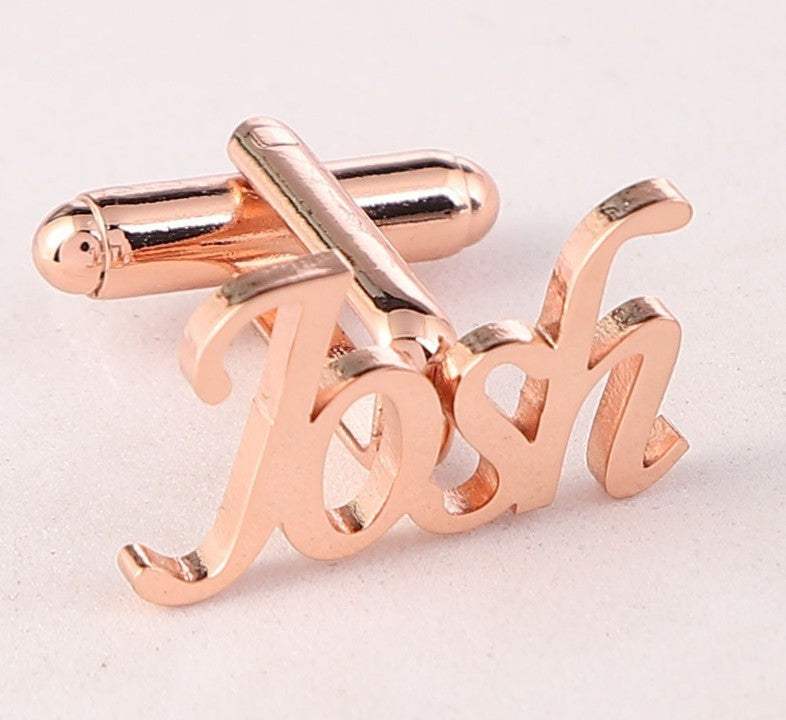Handmade Frosted Personalized Name Abbreviation Metal Cufflinks - My Store - Flyclothing LLC
