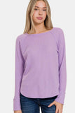 Zenana Waffle Long Sleeve T-Shirt - Trendsi - Flyclothing LLC