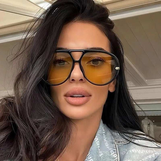 Aviator Fashion Sunglasses with Yellow Tinted Lenses - Trendsi - Flyclothing LLC
