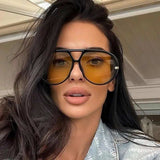 Aviator Fashion Sunglasses with Yellow Tinted Lenses - Trendsi - Flyclothing LLC