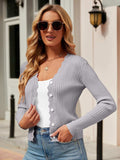 Button Up Long Sleeve Cardigan - Trendsi - Flyclothing LLC