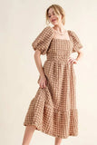 And The Why Full Size Square Neck Puff Sleeve Dress - Trendsi - Flyclothing LLC