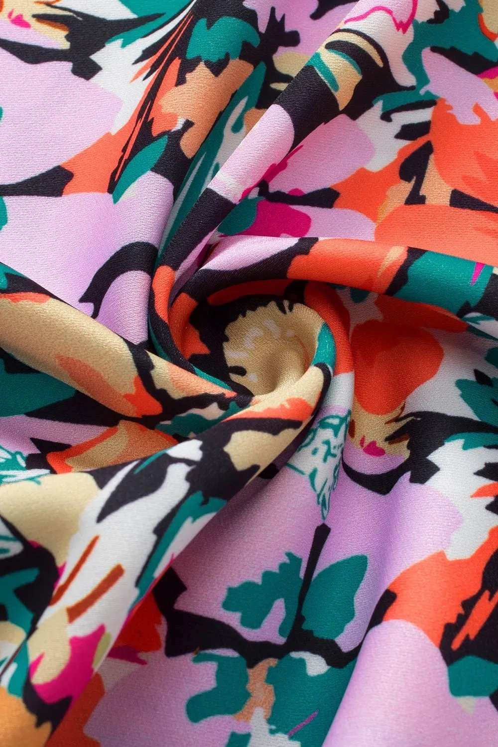 Ruffled Printed V-Neck Cap Sleeve Blouse - Trendsi - Flyclothing LLC