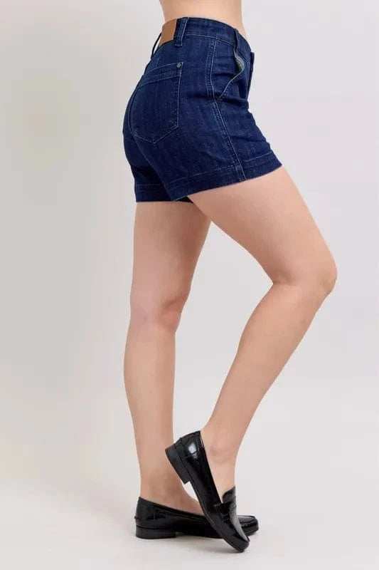 Judy Blue Full Size High Waist Denim Shorts Plus Size - Trendsi - Flyclothing LLC