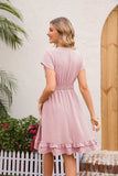 Swiss Dot Cap Sleeve Dress - Trendsi - Flyclothing LLC