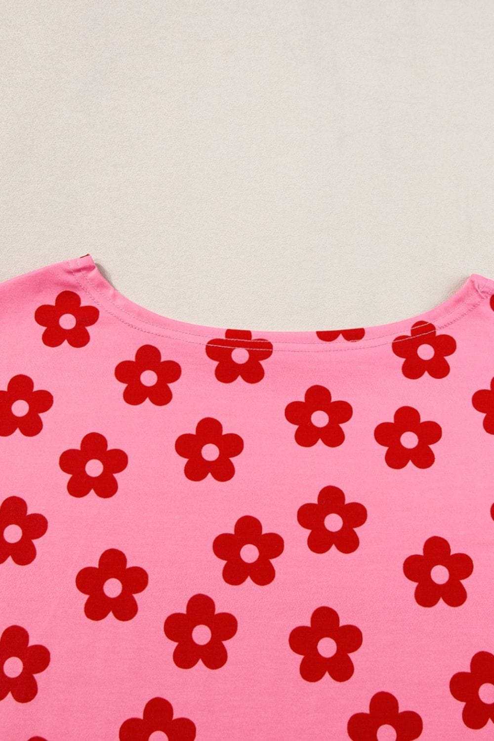 Floral Cropped Tee and Shorts Lounge Set - Trendsi - Flyclothing LLC