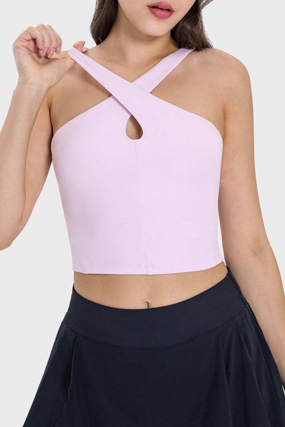 Crisscross Grecian Neck Active Cami - Trendsi - Flyclothing LLC