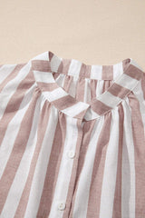 Stripe Button Down Sleeveless Shirt - Trendsi - Flyclothing LLC