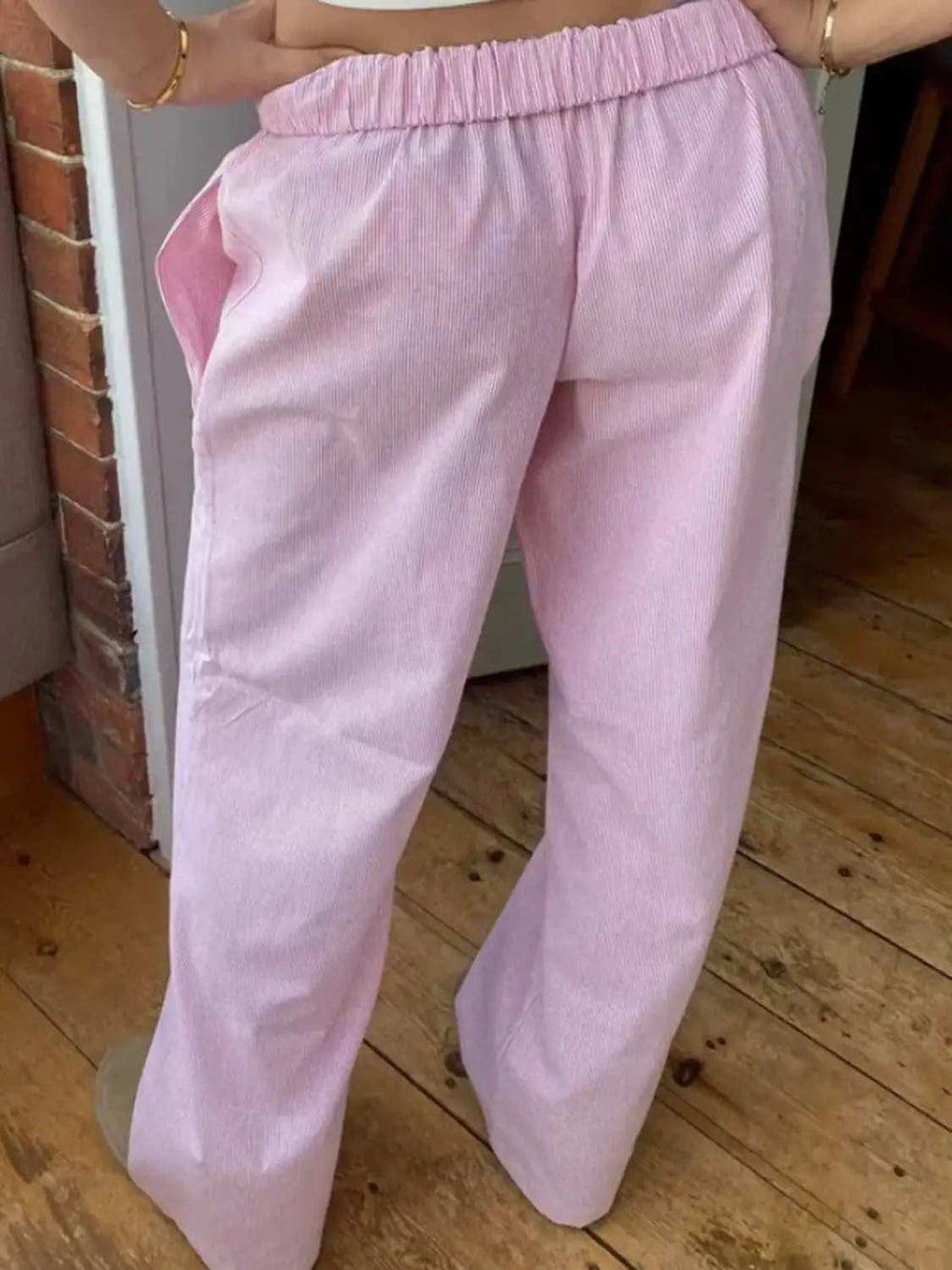 Elastic Waist Wide Leg Pants - Trendsi - Flyclothing LLC