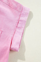 Button Down Short Sleeve Denim Dress - Trendsi - Flyclothing LLC