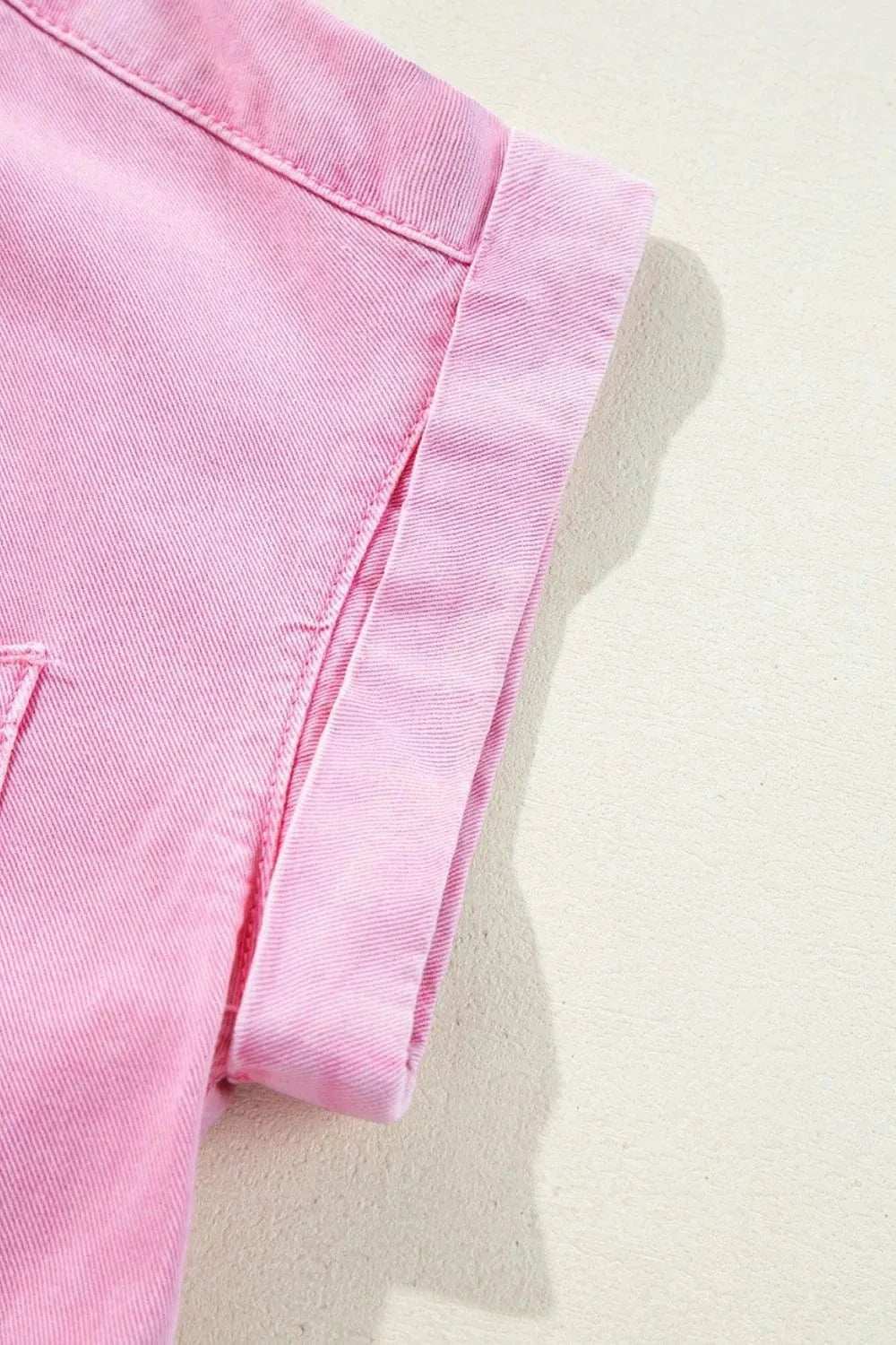 Button Down Short Sleeve Denim Dress - Trendsi - Flyclothing LLC