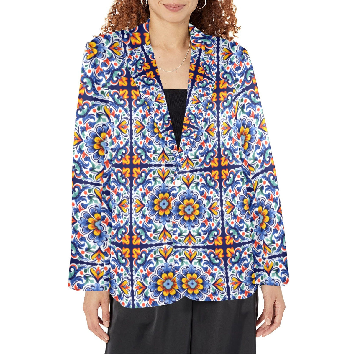 Baha Ranch Blues Talavera Women's Blazer - Baha Ranch Western Wear - Flyclothing LLC