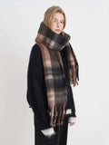 Fringe Plaid Polyester Scarf - Trendsi - Flyclothing LLC