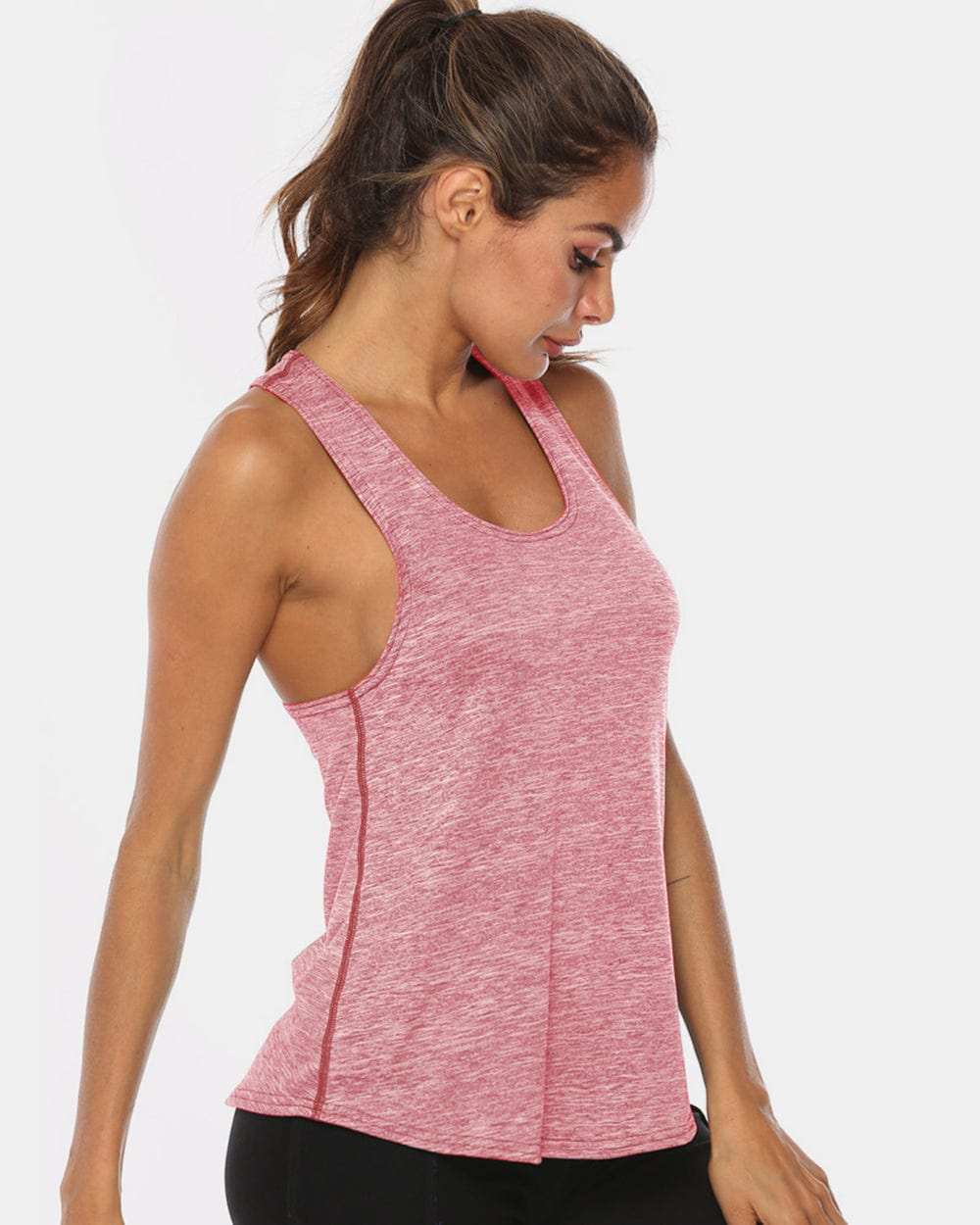 Full Size Scoop Neck Wide Strap Active Tank - Trendsi - Flyclothing LLC