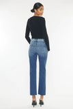 Kancan High Rise Wide Waistband Slim Straight Jeans - Trendsi