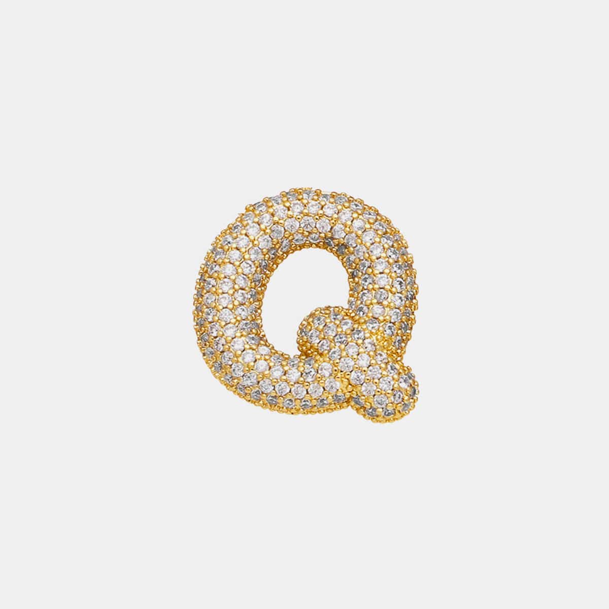 Gold-Plated Inlaid Zircon Letter Necklace - Trendsi - Flyclothing LLC