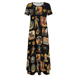 Baha Ranch Vintage Cowboy Collage Western Dress - Baha Ranch Western Wear - Flyclothing LLC