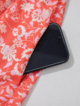 Floral Print Tasseled Tied Sleeve Empire Waist Dress - Trendsi - Flyclothing LLC