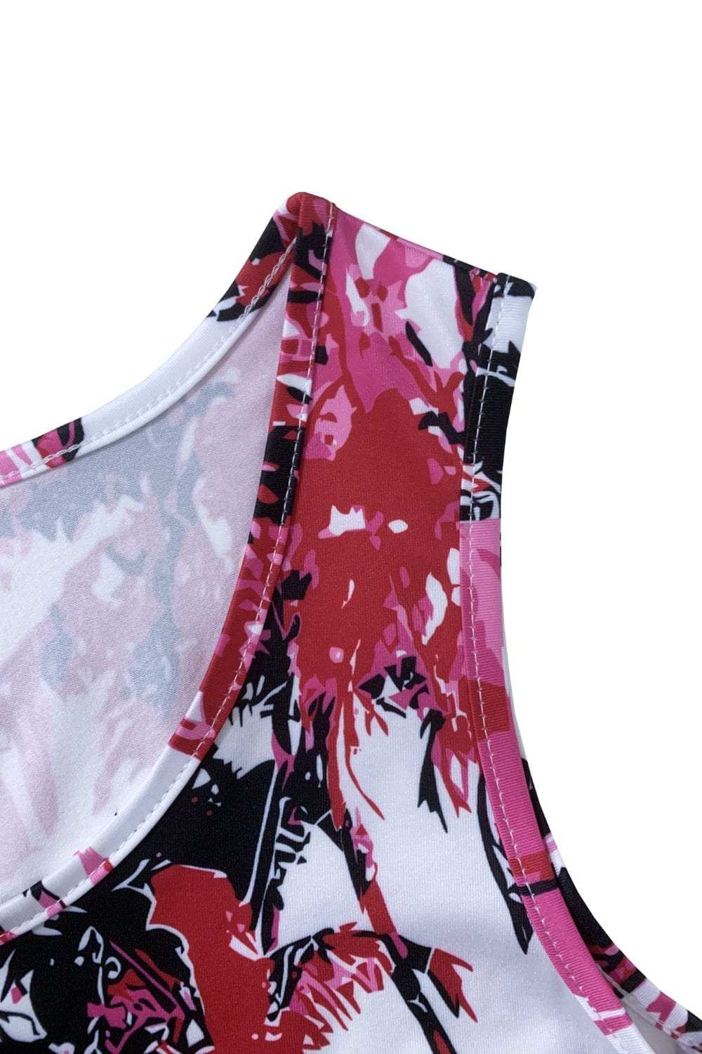 Printed Scoop Neck Wide Strap Mini Dress - Trendsi - Flyclothing LLC