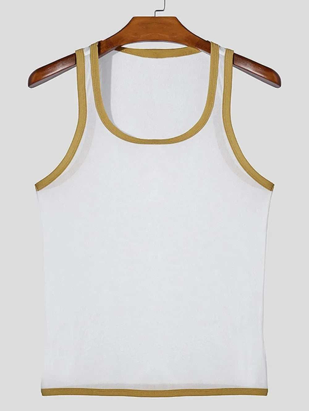 Men's Contrast Trim Wide Strap Tank - Trendsi - Flyclothing LLC