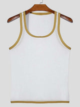 Men's Contrast Trim Wide Strap Tank - Trendsi - Flyclothing LLC