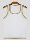 Men's Contrast Trim Wide Strap Tank - Trendsi