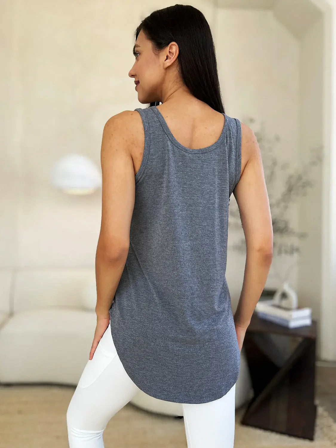 Basic Bae Full Size Round Neck Curved Hem Tank - ShopBasicbae - Flyclothing LLC