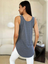 Basic Bae Full Size Round Neck Curved Hem Tank - ShopBasicbae - Flyclothing LLC