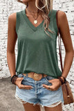 V-Neck Wide Strap Tank - Trendsi - Flyclothing LLC