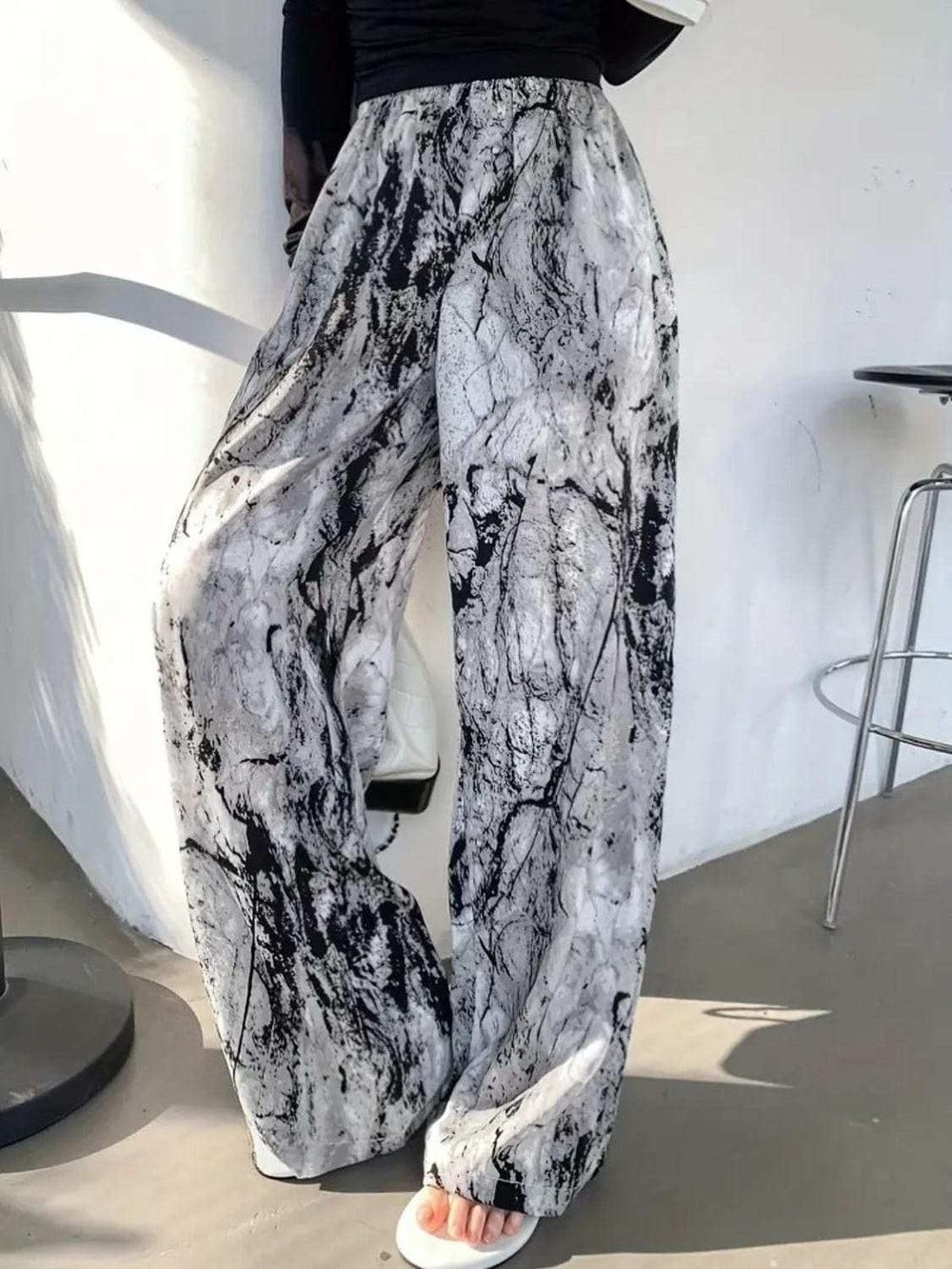Printed Wide Leg Pants - Trendsi - Flyclothing LLC