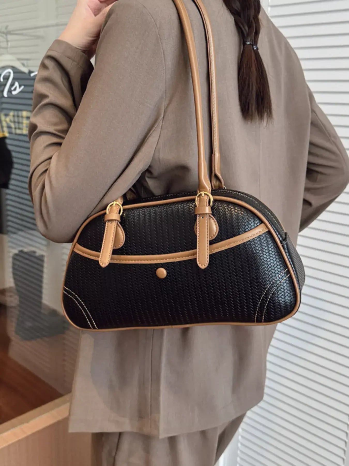 Vintage Buckle Shoulder Bag - Trendsi - Flyclothing LLC