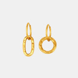 18K Gold-Plated Titanium Steel Annulus Earrings - Trendsi - Flyclothing LLC