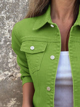 Button Front Closure Denim Jacket - Trendsi - Flyclothing LLC